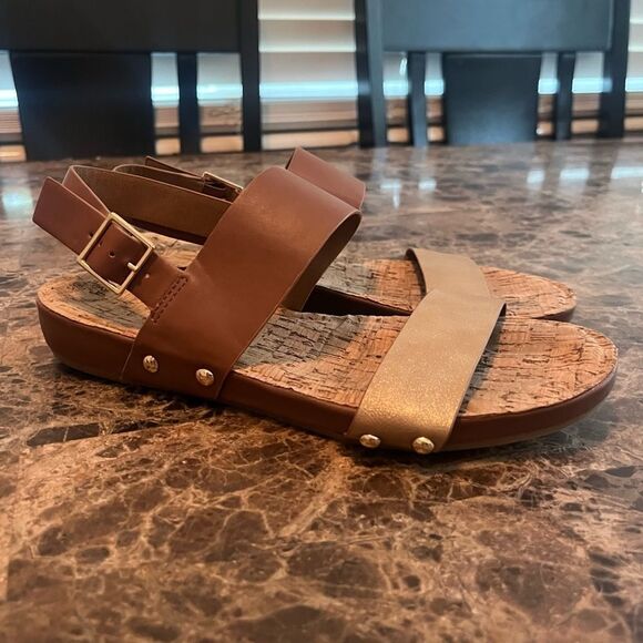 Restricted Women's Sandals Size 6.5 Brown & Gold - Picture 10 of 10